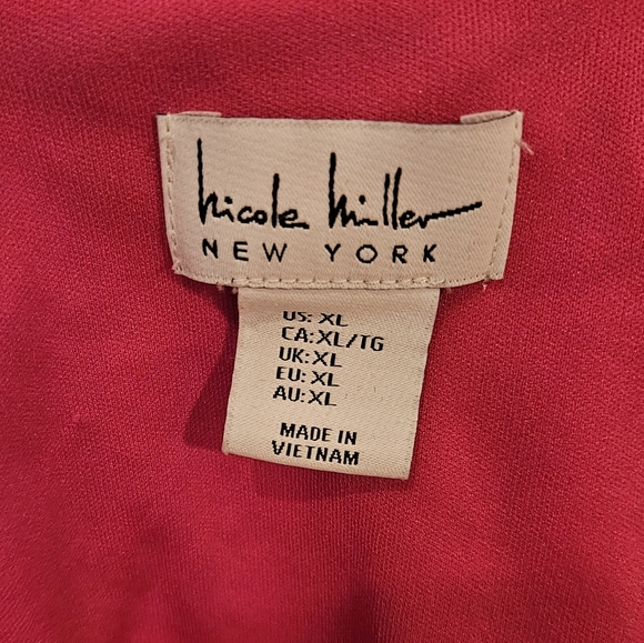 Nicole Miller Abstract Satin Print Multicolor Maxi Dress Sz XL - Picture 2 of 4